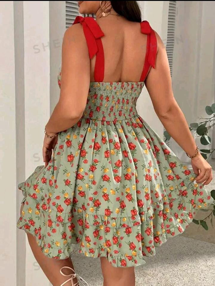 Imagen de VESTIDO CON VOLANTES Y ESTAMPADO