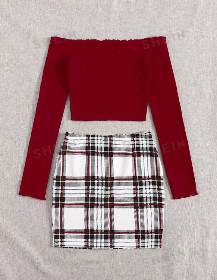 Imagen de CONJUNTO DE CAMISA Y FALDA 