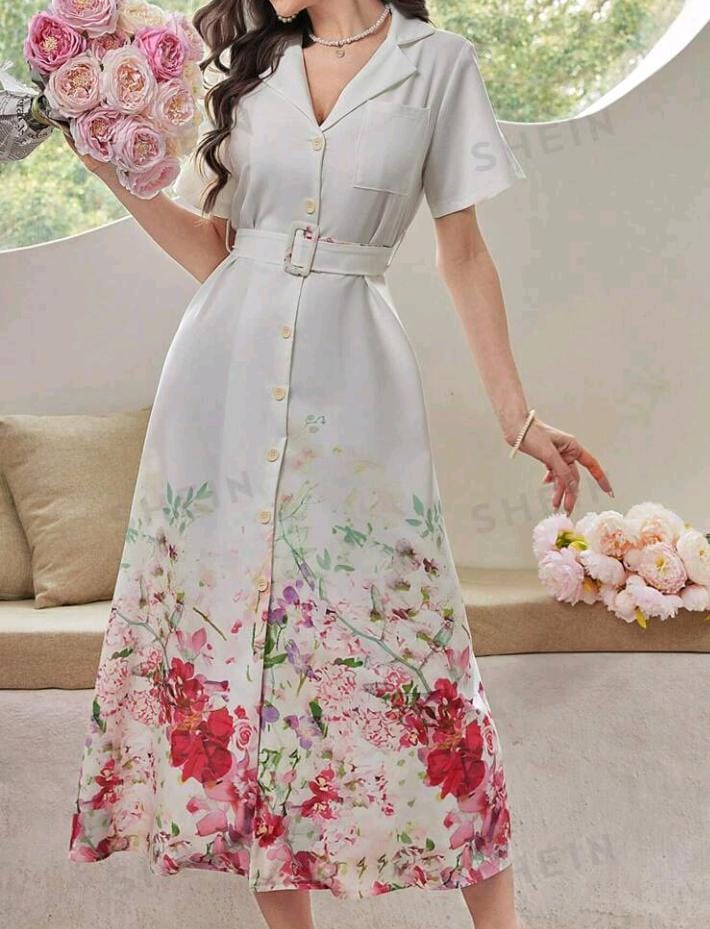 Imagen de  VESTIDO ELEGANTE CON ESTAMPADO FLORAL