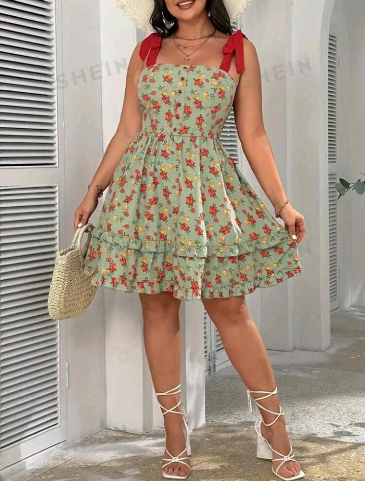 Imagen de VESTIDO CON VOLANTES Y ESTAMPADO